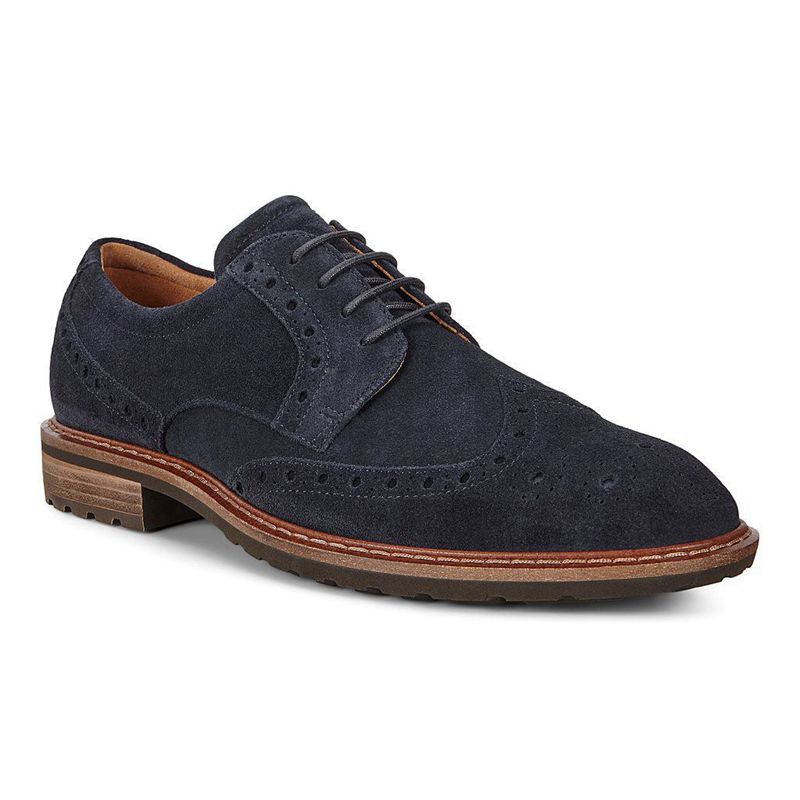 Zapato Brogue Ecco Vitrus I Para Hombre,Azules,650241-RVH